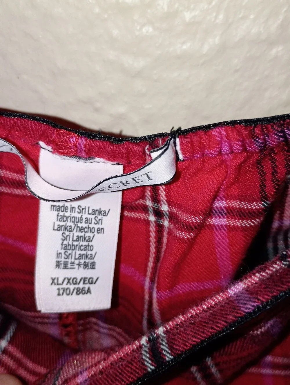 Victoria's Secret Size XL Red and Black Plaid Lounge Shorts